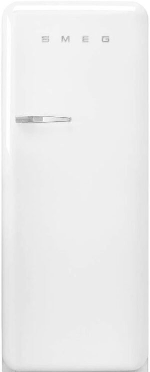 Smeg FAB28 50’s Retro Style Top Freezer Refrigerator with 9.92 Cu Total Capacity, Multiflow Cooling System, Adjustable Glass Shelves 24-Inches, White Right Hand Hinge Made In Italy