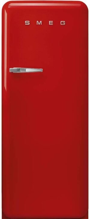 Smeg FAB28 50’s Retro Style Aesthetic Top Freezer Refrigerator with 9.92 Cu Total Capacity, Multiflow Cooling System, Adjustable Glass Shelves 24-Inches, Red Right Hand Hinge Made In Italy