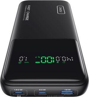 INIU 140W Power Bank, 27000mAh High Capacity Laptop Portable Charger, USB C in&Out Tablet Powerbank, Smart Digital Display Phone Charger Compatible with iPhone 16, iPad, MacBook, Laptop etc.