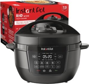 Instant Pot RIO Wide Base, 7.5 Quarts, Large Searing Base, WhisperQuiet Steam Release, 7-in-1 Electric Multi-Cooker, Pressure Cooker, Slow Cooker, Rice Cooker, Steamer, Sauté, Yogurt & Warmer