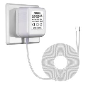 24V AC Power Supply Transformer, Thermostat C Wire, for Ring Doorbell, Ring Doorbell Wire, Nest Hello August Doorbell and Ecobee, Nest Honeywell Smart WiFi Thermostat (26.2 FT White)