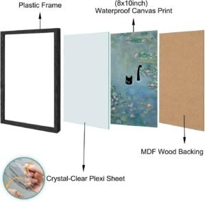 Hamduker Cat Wall Art Monet Prints Vintage Canvas Wall Art Funny Cat in Water Lilies Posters for Room Bedroom Living Room Bathroom Wall Decor Aesthetic (Size: 8”x10”x1pcs)