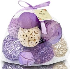 Qingbei Rina Purple Decorative Balls for Bowls,Assorted Vase Filler for Centerpieces,Wicker Rattan Balls Decorative Orbs Woven Spheres,Spring Bowl Fillers for Home Decor,Wedding(Lilac)