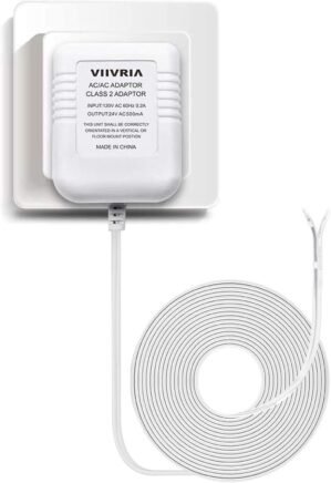AC 24 Volt Transformer, C Wire Adapter, Compatible with All Versions of Ring Doorbell and Thermostat for Ecobee,Sensi and Honeywell, 315″ Long Cable