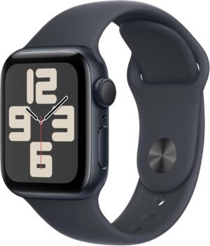 Apple Watch SE (2nd Gen) [GPS 40mm] Smartwatch with Midnight Aluminum Case with Midnight Sport Band S/M. Fitness and Sleep Trackers, Crash Detection, Heart Rate Monitor, Retina Display