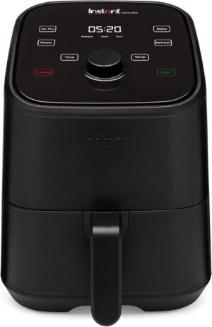 Instant Pot Vortex 2QT Mini Air Fryer,Small Air fryer that Crisps,Reheats,Bakes,Roasts for Quick Easy Meals, Includes over 100 In-App Recipes,is Dishwasher-Safe, from the Makers of Instant Pot, Black