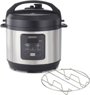 Proctor Silex Proctor-Silex Simplicity 4-in-1 Electric Pressure Cooker, 3 Quart Multi-Function With Slow Cook, Steam, Sauté, Rice, Stainless Steel (34503)