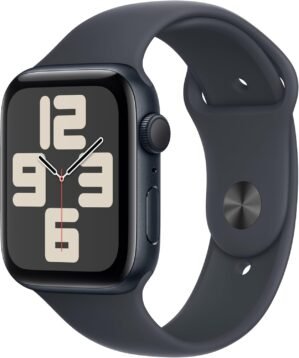 Apple Watch SE (2nd Gen) [GPS 44mm] Smartwatch with Midnight Aluminum Case with Midnight Sport Band S/M. Fitness and Sleep Trackers, Crash Detection, Heart Rate Monitor, Retina Display