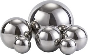 Stainless Steel Decorative Balls, Shiny Decorative Orbs for Centerpiece Decor, Set of 6
