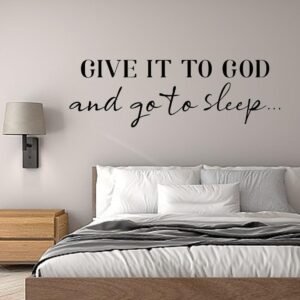 SUPERDANT Wall Decals Give It to God Quotes Wall Stickers Vinyl Wall Decor Art Stickers DIY Saying Wall Art Decal Sticker Home Decoration for Living Room Bedroom Kitchen School Dormitory Wall Decor