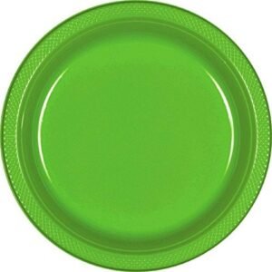 Vibrant Round Kiwi Green Plastic Plates – 9″ (10 Packs of 20) – Premium Quality Design, Ideal for Any Event or Party