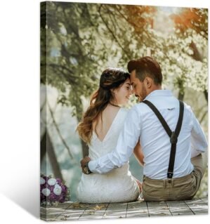 WEGA Custom Canvas Prints with Your Photos (Framed 8X10) Upload Your Image/Photo-Custom Personalized Photo Gifts to Canvas,Wall Art Canvas Printing Gifts for Pets Family Baby Wedding