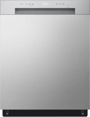 LG 24-Inch Front Control Dishwasher with SenseClean in Stainless Steel – LDFC2423V