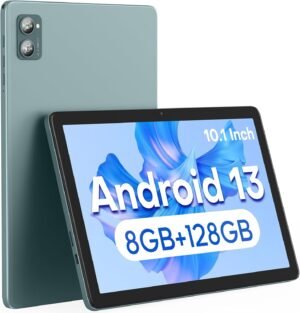 Android Tablet 10.1 inch Android 13 Tablet,8(4+4) GB&128GB Storage(Expand to 512GB), Dual 13MP+5MP Camera, 6800mAh, WiFi, Bluetooth 5.0,GPS