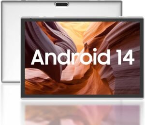 ZZB 10 inch Android Tablet PC, 10.1″ Android 14 Tablets, DDR4 6GB RAM 32GB ROM 2MP+8MP Dual Camera, WiFi-6 Bluetooth 1TB Expand IPS Full HD Display Tab, 6000mAh Battery Powerful Performance Tablet.