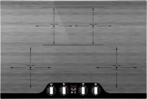 30 inch Induction Cooktop 7800W Built-in Electric Induction Stovetop 4 Burners,Boost/Bridge Mode/10 Power Levels/Timer/Safety Lock/Knob Control,Marble Pattern