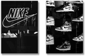 Generic Sneaker Posters (UNFRAMED 12 x 16 Set of 2) Hypebeast Wall Art Shoe Decor Sneakerhead Room Decor Air AJ Teen Boy Room Girl Room Wall Art Prints – Black and White Sneakers