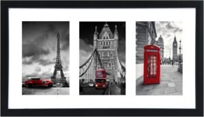 Fixwal 8×14 Collage Picture Frame with Three Openings for Displaying 4×6 Pictures, 4×6 Picture Frame Collage, Gallery Wall Frame, Multi Picture Frames for Wall Decor