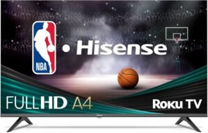 Hisense 40-Inch Class A4 Series FHD 1080p Smart Roku TV with Alexa Compatibility (40A4NR, 2024 Model) – Dolby Audio, Slim Bezel Design, Google Assistant