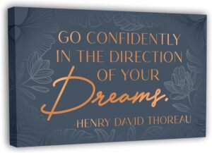 Inspirational Wall Art Poster for Bedroom, Office, Living Room – Framed Canvas – 10 x 16.5 Inch Motivational Print