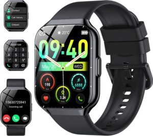 Smart Watch for Men Women, 1.96″ Smartwatch (Answer/Make Call), IP68 Waterproof Fitness Tracker, 112+ Sport Modes Smartwatches for Android iOS, Black​