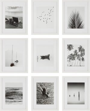 Instapoints – 8″x10″ White Hanging Template – Wall Mounted Photo Frame – Perfect for Showcasing Memories in Style – Versatile and Durable Design for Home or Office Décor – Rectangular Wall Mount – Set of 9