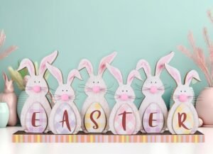 SAILINGSTORY Easter Bunny Decor Happy Easter Sign Spring Home Decor