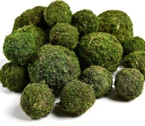 Usmola 18pcs Fake Moss Balls, 6pcs 3.2″ Faux Green Balls + 12pcs 2″ Artificial Moss Decorative Balls for Centerpiece Bowls (Green)