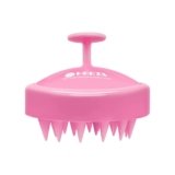 HEETA Scalp Massager Hair Growth, Soft Silicone Scalp Scrubber Shampoo Brush for Exfoliation, Dandruff Removal Head Massage Stress Relax, Wet & Dry Use for Thick Thin Curly Hair Care, Cherry Pink