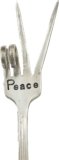 PEACE Sign fork, Plant Marker for Pots Container Garden, recycled Silver Plate, Hand stamped, Best Selling Item