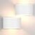 FOLKSMATE Modern LED Wall Sconces Set of 2, 3000K Warm White Up and Down Mount Light, White Hardwired Interior Wall Lights Lamp for Indoor Living Room Bedroom Hallway Basement Stairway