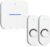 AIDA Lighted Wireless Doorbell for Home, Waterproof Battery Doorbell Wireless 1,000ft Range, 5 Volume Levels with 58 Doorbell Chimes & LED Flash (White, Doorbell with 2 Buttons & 1 Receiver)