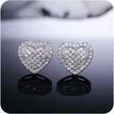 Diamond Stud Earrings for Women,Cute Heart Hypoallergenic Stud Earrings with Cubic Zirconia Trendy Birthday Gifts