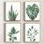 Drsoum Botanical Canvas Framed Wall Art Watercolor Green Leaf Tropical Plant Art Prints Boho Decor for Bedroom Bathroom Kitchen Home Office Decorations 8″x 10″x 4pcs