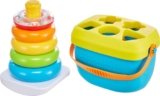 Fisher-Price Infant Toy Set, Baby’s First Blocks (10 Shapes) and Rock-a-Stack Ring Stacking Activity for Ages 6+ Months (Amazon Exclusive)