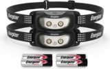 Energizer Universal Plus LED Headlamp, Lightweight Bright Headlamp for Outdoors, Camping and Emergency Light for Adults and Kids, Includes Batteries, Pack of 2