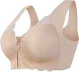 Oversize Seamless Bras for Women Front Closure No Underwire Bras Lace Breathable Push Up Front Closure Bras for Women