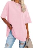 luwita Oversized T Shirts for Women Loose Fit Crewneck Short Sleeve Tops Summer Casual Blouse Y2K 2025 Basic Tees