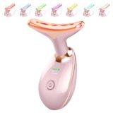 Light Based Face-Neck-Massager – 7 Color Portable Facial Massager for Skin Care, Glossy Pink