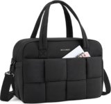 BAGSMART Gym Bag for Women, Small Personal Item Travel Bag Puffy Duffle Bag, Weekender Overnight Bag Hospital Diaper Bag Carry On Tote Bag for Travel, Gym, Black