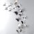 48 Pieces Butterfly Wall Decor DIY Mirror 3D Butterfly Stickers Removable Decals for Home Bedroom Bathroom Living Room Decor(Silver)