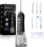 H2ofloss Water Dental Flosser Teeth Pick -Portable Oral Irrigator with 5 Modes, Rechargeable IPX7 Waterproof Orthodontic Teeth Cleaner Pick Cordless for Home Travel-300ml Water Tank