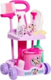 Disney Junior Minnie Mouse Sparkle ‘N Clean Trolley, 21-inches, 11-pieces, Pretend Play, Kids Toys for Ages 3 Up, Amazon Exclusive by Just Play