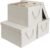 StorageWorks 32L Storage Bins with Lids, Decorative Boxes with Soft Rope Handles, Mixing of Beige, White & Ivory, Jumbo, 3-Pack