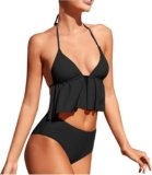 Womens Bikini Sets Two Piece Push up Ruffle Triangle Top High Waisted Bottom Swimsuit Sexy Cheeky Beach Bathing Suits