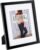 RPJC 11×14 inch Picture Frame Made of Solid Wood and High Definition Glass Display Pictures 8×10 with Mat or 11×14 Without Mat for Table Top Display and Wall Mounting Photo Frame with Stand Black