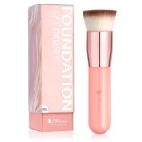 DUcare Flat Top Kabuki Foundation Brush – Premium Makeup Brush for Liquid, Cream, and Powder – Buffing, Blending, and Face,Pink