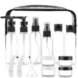 Cosywell Travel Size Bottles for Toiletries 15 Pack 2oz TSA Approved Toiletry Bottles Leak Proof Travel Kit for Women Men TSA Clear Toiletry Bag Shampoo Lotion Skincare Cosmetic Container(Black)