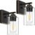 Set of 2 Wall Sconces for Bathroom, Modern Vanity Light Fixtures, Bronze Wall Mount Lighting Lanterns, Farmhouse Wall Lights with Clear Glass Shade for Bedroom Living Room Mirror Hallway Kitchen