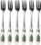Portmeirion Christmas Tree Pastry Forks (Set of 6), Stainless Steel Forks with Porcelain Handles for Holiday Meals, 6-Inch Festive Christmas Flatware – Seasonal Tableware & Silverware Gift Set
